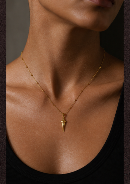 You are powerful ~ Gold Spear Necklace