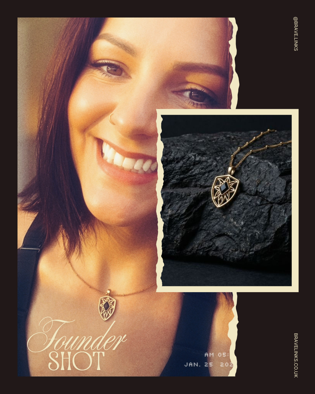You are resilient ~ Gold Shield Necklace