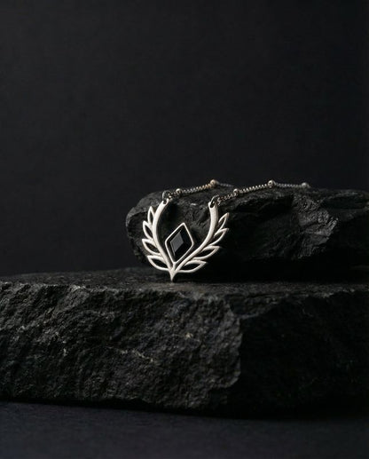 You are strong ~ Silver Crown Necklace