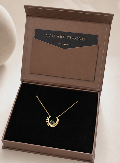 You are strong ~ Gold Crown Necklace