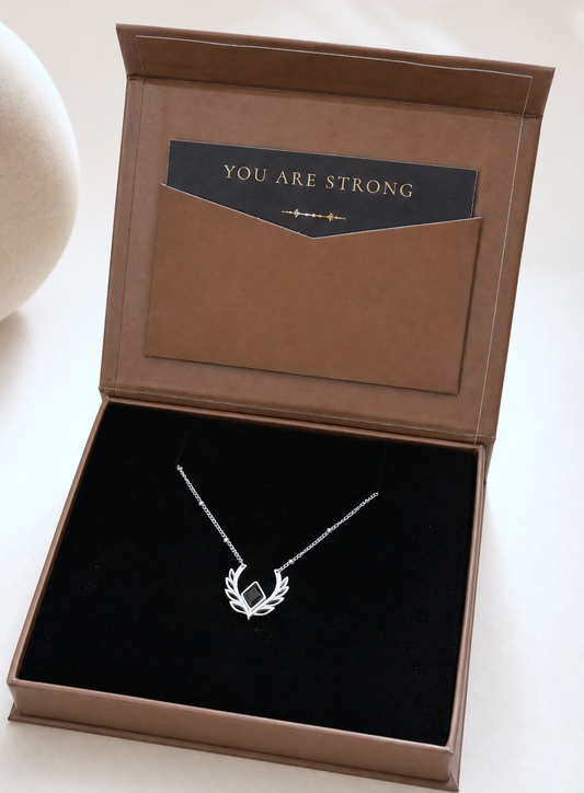 You are strong ~ Silver Crown Necklace