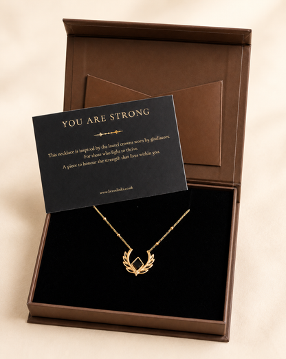 You are strong ~ Gold Crown Necklace