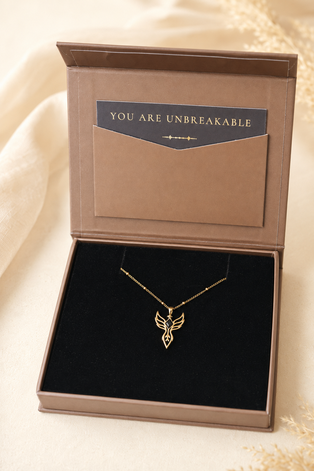 You are unbreakable ~ Gold Phoenix Necklace