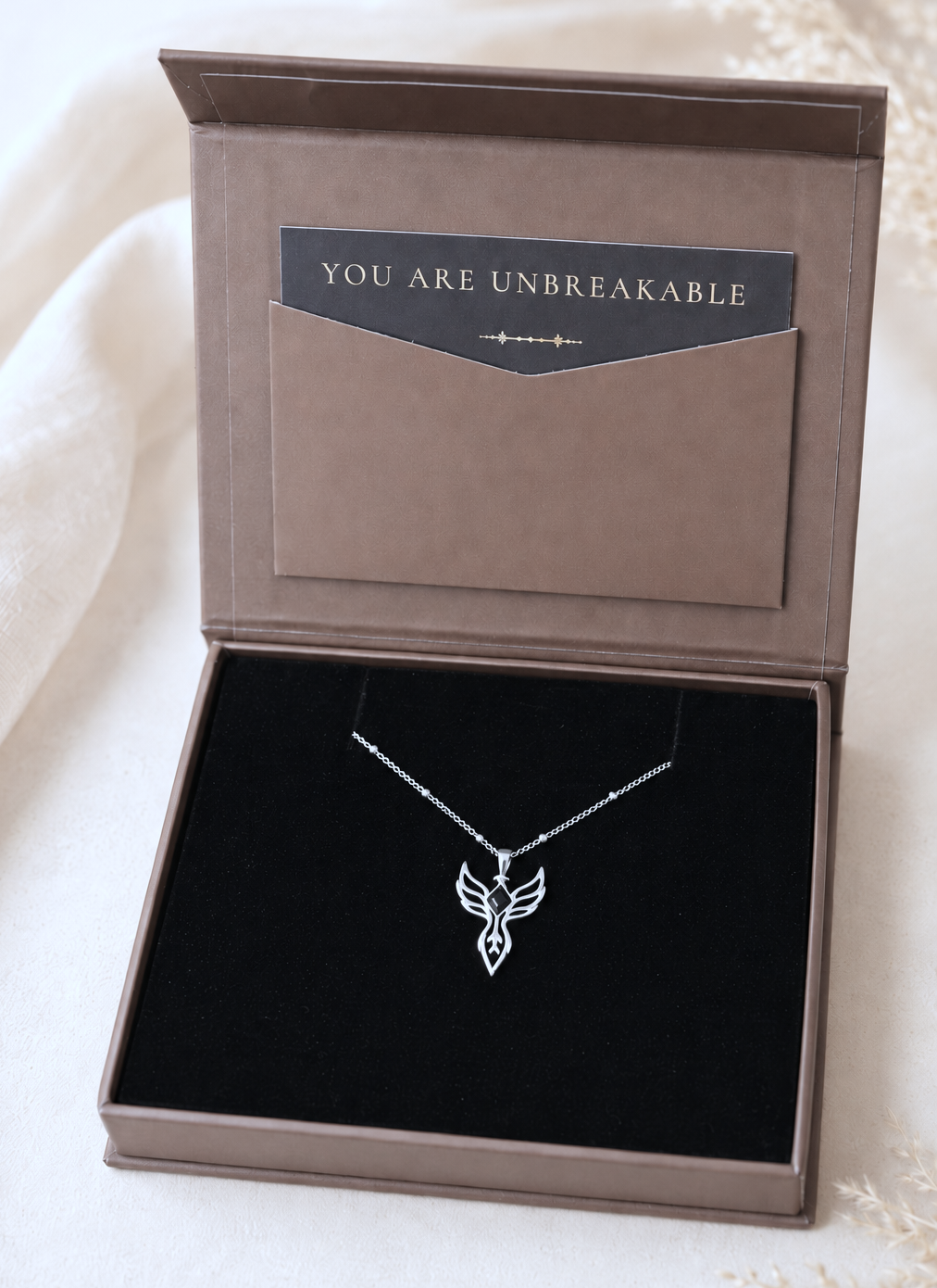 You are unbreakable ~ Silver Phoenix Necklace
