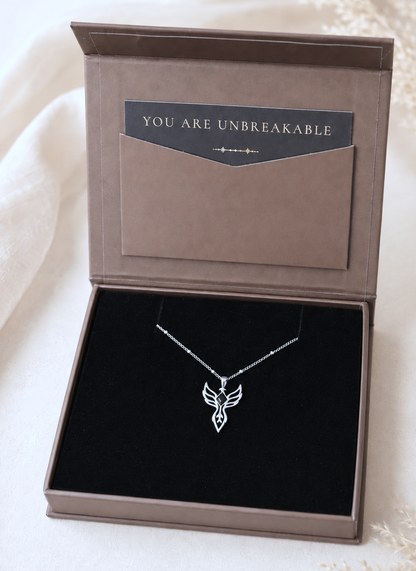 You are unbreakable ~ Silver Phoenix Necklace
