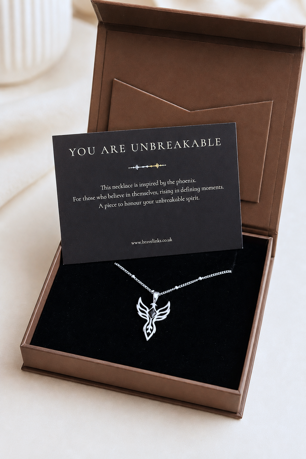 You are unbreakable ~ Silver Phoenix Necklace