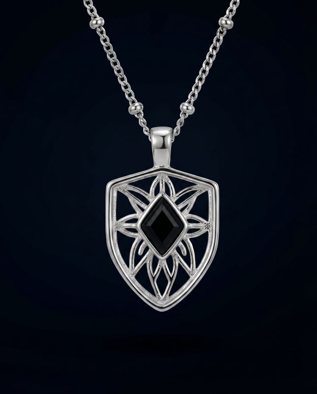 You are resilient ~ Silver Shield Necklace