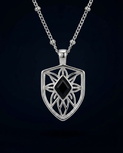 You are resilient ~ Silver Shield Necklace
