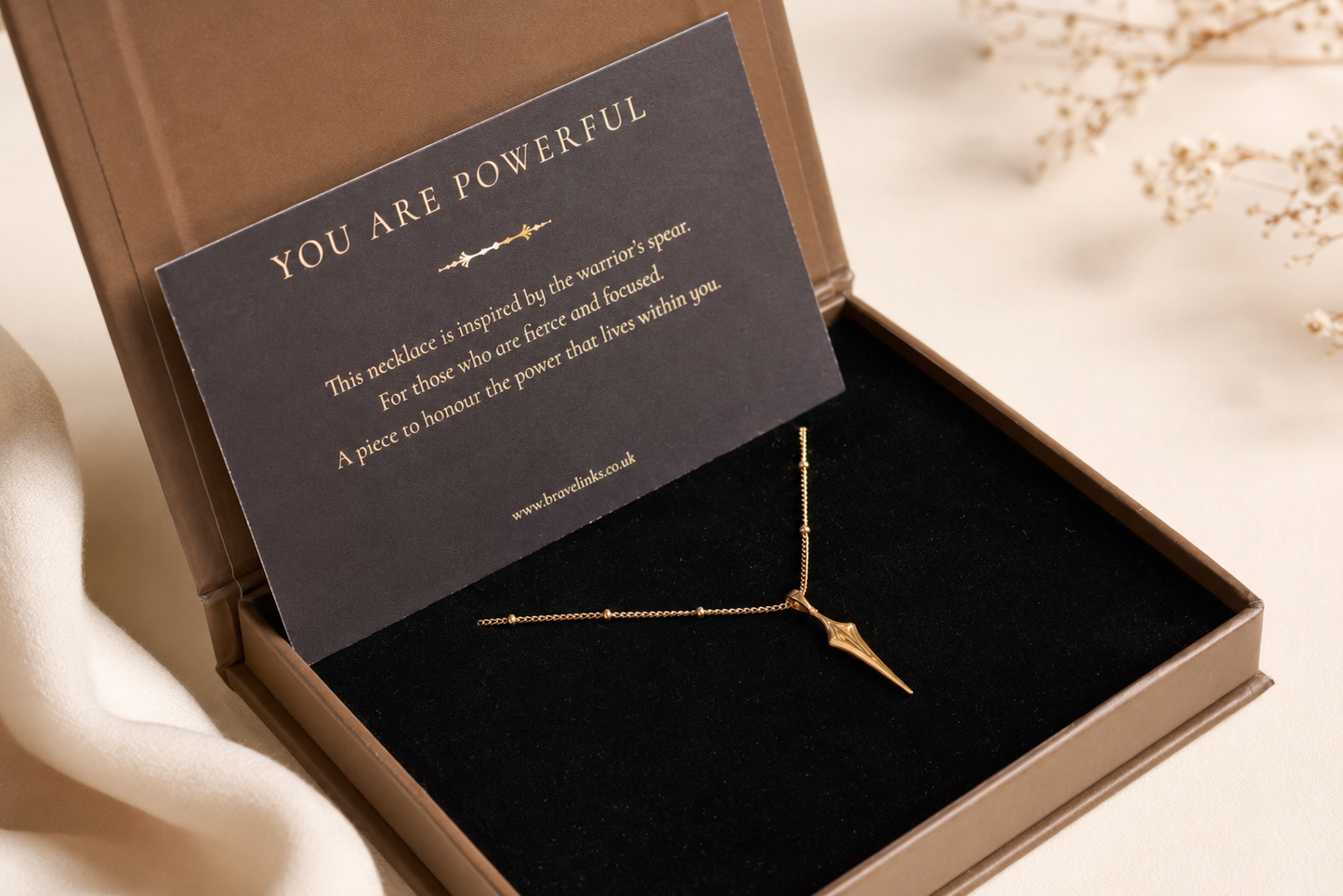 You are powerful ~ Gold Spear Necklace