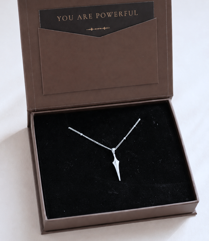 You are powerful ~ Silver Spear Necklace